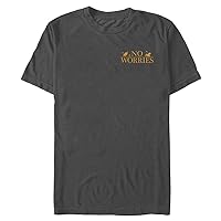 Disney Lion King No Worries Logo Young Men's Short Sleeve Tee Shirt, Charcoal