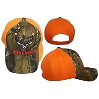 Flakita's Novelties Deer Hunter Hunting Camouflage Front Orange Back Adjustable Embroidered Cap Hat