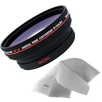 Canon Powershot SX50 HS 0.5X High Definition Wide Angle Lens (58mm) Made by Optics + Lens Adapter Ring (58mm) + Nwv Direct Micro Fiber Cleaning Cloth