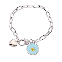 Laos National Plumeria Flower Heart Chain Bracelet Jewelry Charm Fashion