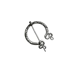 Iron Fibula, Viking Blackened Antique LARP accessory - Celtic Fibula, Nordic Cloak Pin