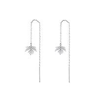 Minimalist Maple Leaf Earrings For Women Long Tassel Chain Dangle Earring Ear Thread Threade Jewelry