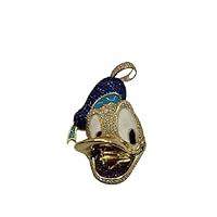 2.00 CT Round Cut Blue Sapphire and Diamond Bird Duck Head Charm Pendant 14K Yellow Gold Over Sterling Silver for Festival Day