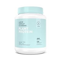Love Sweat Fitness Organic Vegan Protein Powder | Vanilla | 28 Servings, 20g Protein, No Sugar, Vegan, Gluten Free, Non-GMO