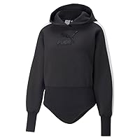 Puma Womens Luxe Sport T7 Hooded Long Sleeve Bodysuit Casual - Black