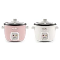 Aroma Housewares 4-Cup Rice Cookers (ARC-302NGP, Pink) and (ARC-302NG, White)