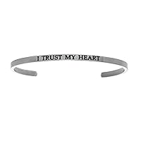 Intuitions Stainless Steel i Trust My Heart Cuff Bangle