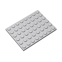 Classic Light Gray Plates Bulk, Light Gray Plate 6x8, Building Plates Flat 20 Pcs, Compatible with Lego Parts and Pieces: 6x8 Light Gray Plates(Color: Light Gray)
