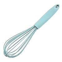Silicone Egg Whisk, Hand Whisk Silicone Balloon Whisk Egg Stirrer Beater Milk Frother Heat Resistant Kitchen Whisks Non-Stick Cookware, Blue