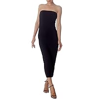 iB-iP Women's Casual Sleeveless Stretch Tube Pencil Bodycon Long Strapless Dress
