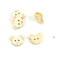 Price per 10 Pieces Sewing Sew On Buttons AD1 Bear Natural Color for clothes in bulk wood wooden Clothing