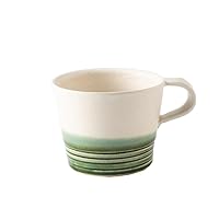 Koyo Pottery 50311 Mug, Japanese Tableware, Stylish, White Combination Mug, Lacen Green, 9.2 fl oz (260 cc), Ceramic (Waterproof), Made in Japan