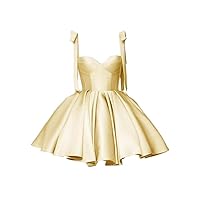 Off Shoulder Satin Homecoming Dresses for Teens A Line Cocktail Party Gown Corset Short Prom Dress BD488