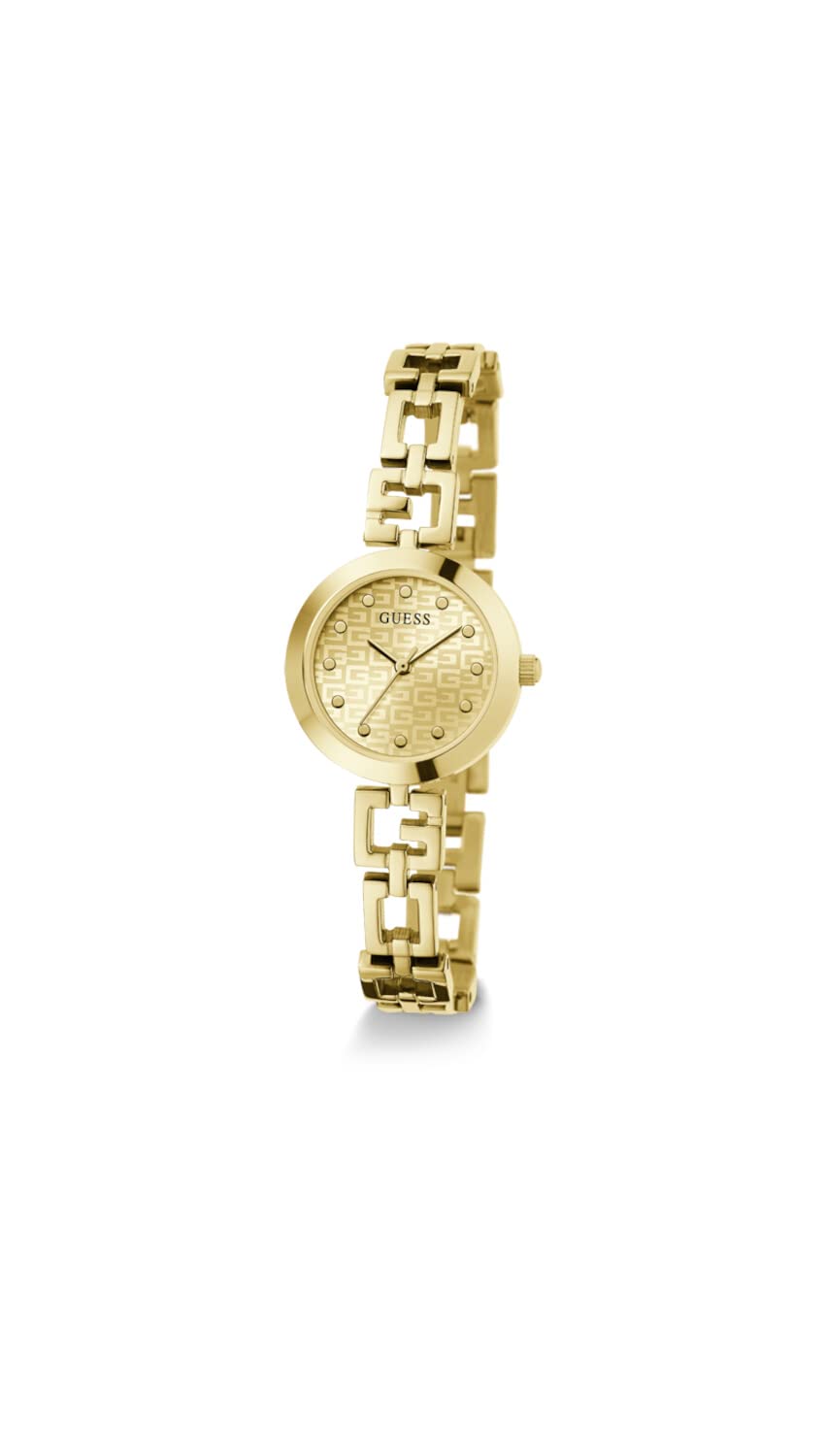 GUESS Ladies 26mm Watch - Gold Tone Strap Champagne Dial Gold Tone Case