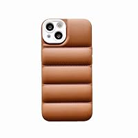 Case for iPhone 15 Pro Max,Luxury Down Jacket Design Soft Unzip Sofa Silicone Puffer Touch Cloth Full Portection Shockproof Girls Women Phone Case for iPhone 15 Pro Max,6.7 inch 2023 (Brown)