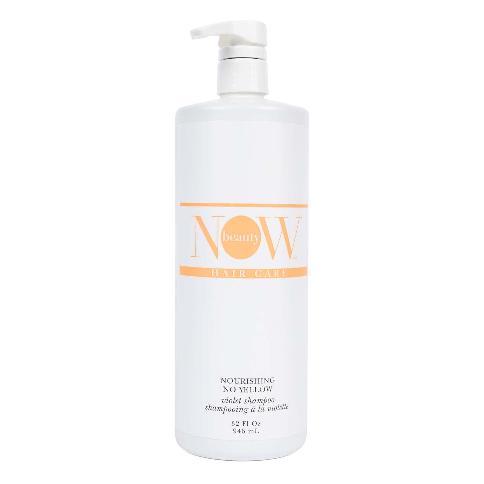 NOW BEAUTY Nourishing No Yellow Violet Shampoo - Purple Toner Shampoo To Reduce Brassiness, Enhance Shine And Strength - Hydrate And Renew Color-Treated Hair - Paraben And Sulfate Free - 32 Oz