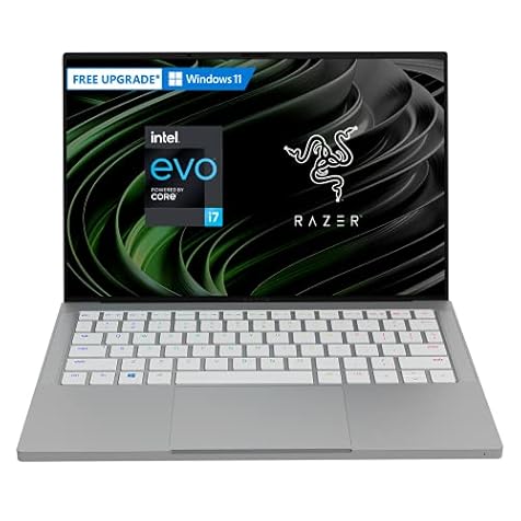Razer Book 13 Laptop: Intel Core i7-1165G7 4 Core, Intel Iris Xe, 13.4" UHD+ Touch (3840 x 2100), 16GB RAM, 512GB PCIe M.2, CNC Aluminum, Chroma RGB, Thunderbolt 4, Intel Evo Certified, Mercury White