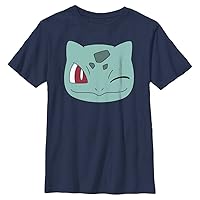 Pokemon Kids Bulbasaur Face Boys Short Sleeve Tee Shirt
