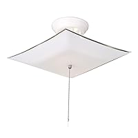 Design House 517805 Traditional 2-Light Indoor Semi-Flush Ceiling Mount Square Frosted Glass Bedroom Hallway Kitchen Dining Room, 12-Inch, White