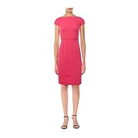 Donna Morgan Women's Cap Sleeve Stretch Crepe Slit Sheath Dress