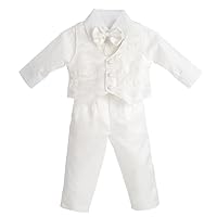 Lito Angels Baby Boys Ivory Suit Christening Clothing Baptism Outfits Long Sleeve Floral Size 3-18 Months