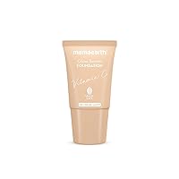 Mamaearth Glow Serum Foundation - Crème Glow Shade | with Vitamin C & Turmeric | Up to 12 Hour Buildable Coverage | Waterproof & Lightweight | 0.61 Fl Oz (18ml)