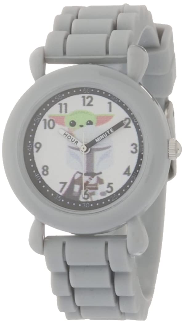 Star Wars The Mandalorian Kids' Plastic Time Teacher Analog Quartz Silicone Strap Watch