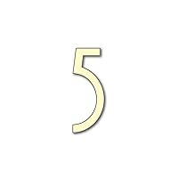 House Number 5 AVENIDA Art Deco Door Numbers in 3 Sizes (15, 20, 25cm / 5.9, 7.8, 9.8in) Modern Floating House Number Acrylic incl. Fixings, Colour:Ivory, Size:15cm / 5.9'' / 150mm