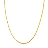 14k Yellow Gold 3.5mm Oval Snake Chain Necklace Lobster Lock Closure Jewelry for Women - Length Options: 16 18