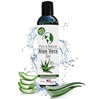 Earth's Daughter Organic Aloe Vera from 100% Pure and Natural Cold Pressed Aloe with 8 oz Disc Top Dispenser - Great for Face - Hair - Sunburn - Dry Skin