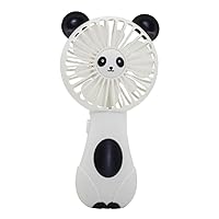 Portable Fan Mini Cooling Fans Cute Design Powered By AA-Batteries Small Summer Cooler Sports Fan Cute Ears Mini Handheld Fan Cute Cartoon Animal Fans Soft FoamBlades Battery Powered For Student Panda