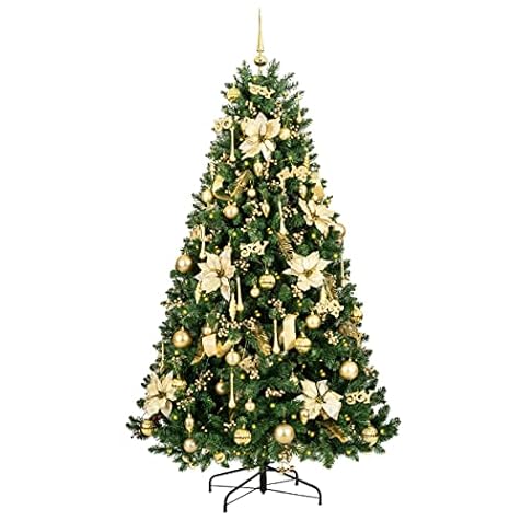 LIFEFAIR 7 FT Christmas Tree with 360 LED Lights, Decorative Christmas Tree with Realistic 850 Thicken Branches, Artificial Xmas Tree Ornaments for Festive Holiday Décor