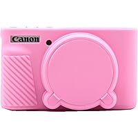 SX740 Camera Case, BMAOLLONGB Fullbody Thin Lightweight Silicone Camera Skin Body Rubber Cover Case for Canon PowerShot SX740 SX730 (Pink)