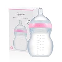 Mamachi 100% Silicone Baby Bottle Standard I Silicone Feeding Bottle Large I Breast Feeding Bottle I Environmentally Baby Milk Bottle I Silicone Baby Bottles I Pink Standard Bottle Large