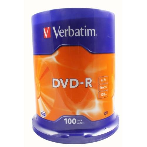 Verbatim® Life Series DVD-R Disc Spindle, Pack of 100