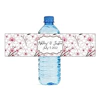 Cherry Blossom Light Pink Wedding, Anniversary, Bridal Shower Water Bottle Labels