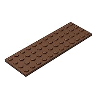 Classic Brown Plates Bulk, Brown Plate 4x12, Building Plates Flat 50 Piece, Compatible with Lego Parts and Pieces: 4x12 Brown Plates(Color: Brown)