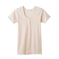 Gunze KQ5038 Women's Comfortable Workshop Shirt, Open Front, 3/4 Sleeve