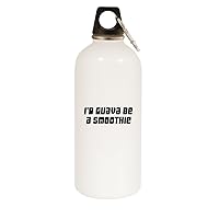 I'd Guava Be A Smoothie - 20oz Stainless Steel Water Bottle with Carabiner, White