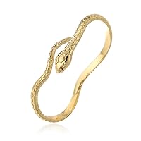 LUREME Snake Bangles Gold Sexy Rhinestone Open Bangle Cuff Crystal Bracelet Jewelry (bl003557)