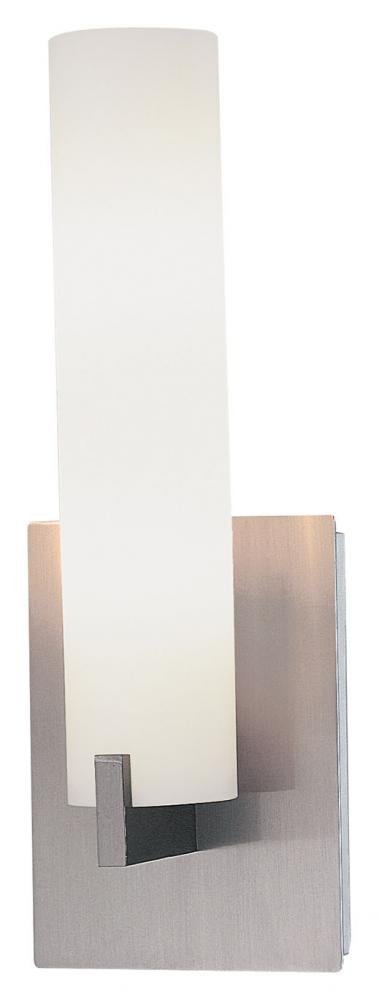 George Kovacs P5040-084 Tube 2 Light Bath Wall Sconce with Etched Opal Glass Vanity with 3 G9 Xenon Bulbs, Brushed Nickel