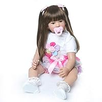 Angelbaby Reborn Toddler Silicone Baby Girl Dolls 24 inch Lifelike Long Hair Princess with Clothes and Shoes for Boy and Girl Birthday Xmas Gifts