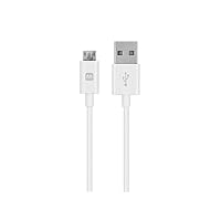 Monoprice USB Type-A to Micro Type-B Cable - Polycarbonate Connector Heads, 2.4 Amp, 22/30AWG, 3 Feet, White - Select Series, 3ft