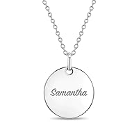 925 Sterling Silver Small Round Medal Necklace For Young Girls and Pre-Teens 16