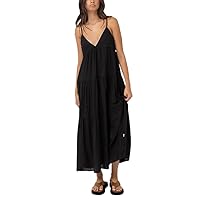 Rhythm Women's Classic Tiered Midi Dress - Black | Small