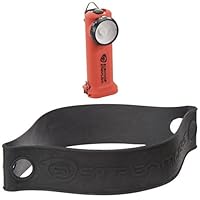 Streamlight Survivor LED Right Angle Rechargeable Flashlight, 6-3/4-Inch, Orange with Rubber Helmet Strap, Black
