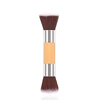 Single Makeup Brush Double-headed Bamboo Handle Flat-head Brush Loose Powder Brush Beauty Makeup Tools