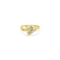 14k Yellow Gold Toe Ring CZ. Size Adjustable