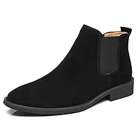 Men's Suede Leather Casual Chelsea Ankle Dress Boots for Men