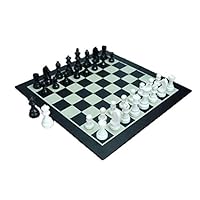 Chess Set Chess Set Weighted Germanic Chessmen 2 Extra Queen PU Folding Checker Board Chess Board Set for Beginner, Kids and Adults Classic Board Game for Party Activity Family Classroom Chess Game Bo